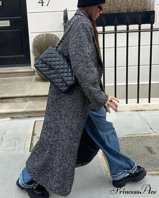 Red Scarf Collar Lace-Up Overcoat overcoats-241228