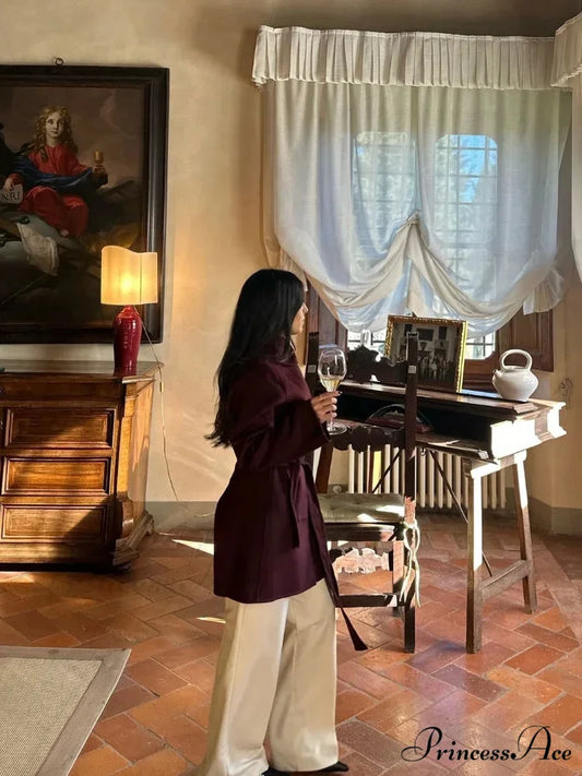 Reddish Wool Mixes Medium Coat coats-241228