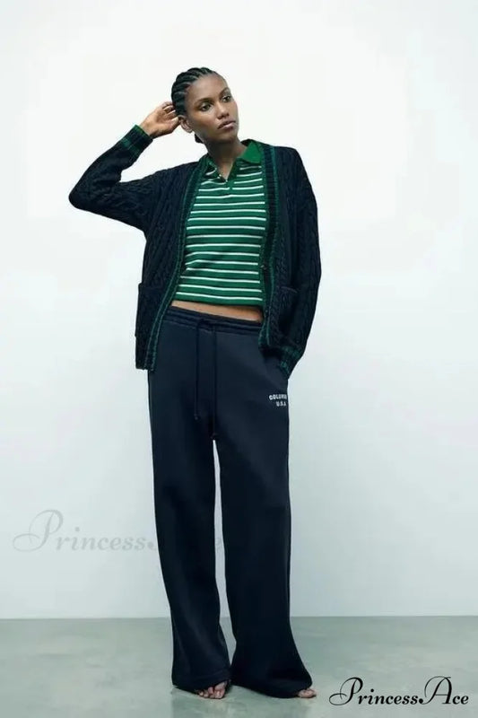 Relaxed Style Opposing V-neck Cardigan cardigans-241228