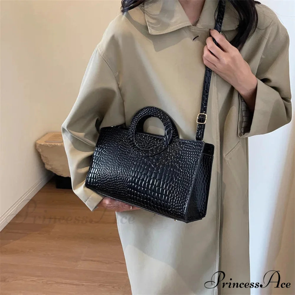 Reptilian Design Faux Leather Crossbody Purse handbag-250126