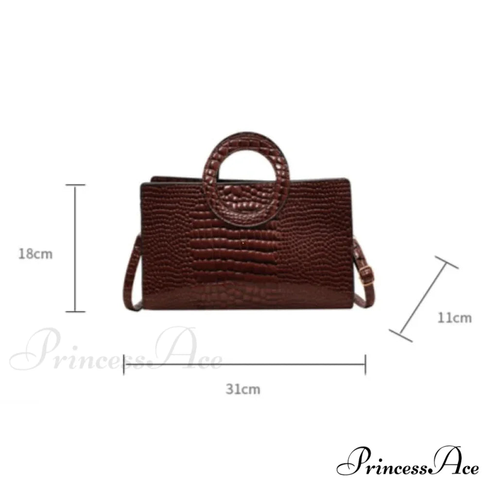Reptilian Design Faux Leather Crossbody Purse handbag-250126