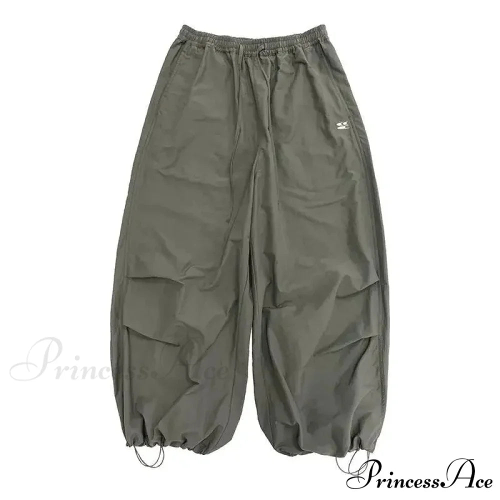 Retro 2000s Harajuku Parachute Trousers pants-241228