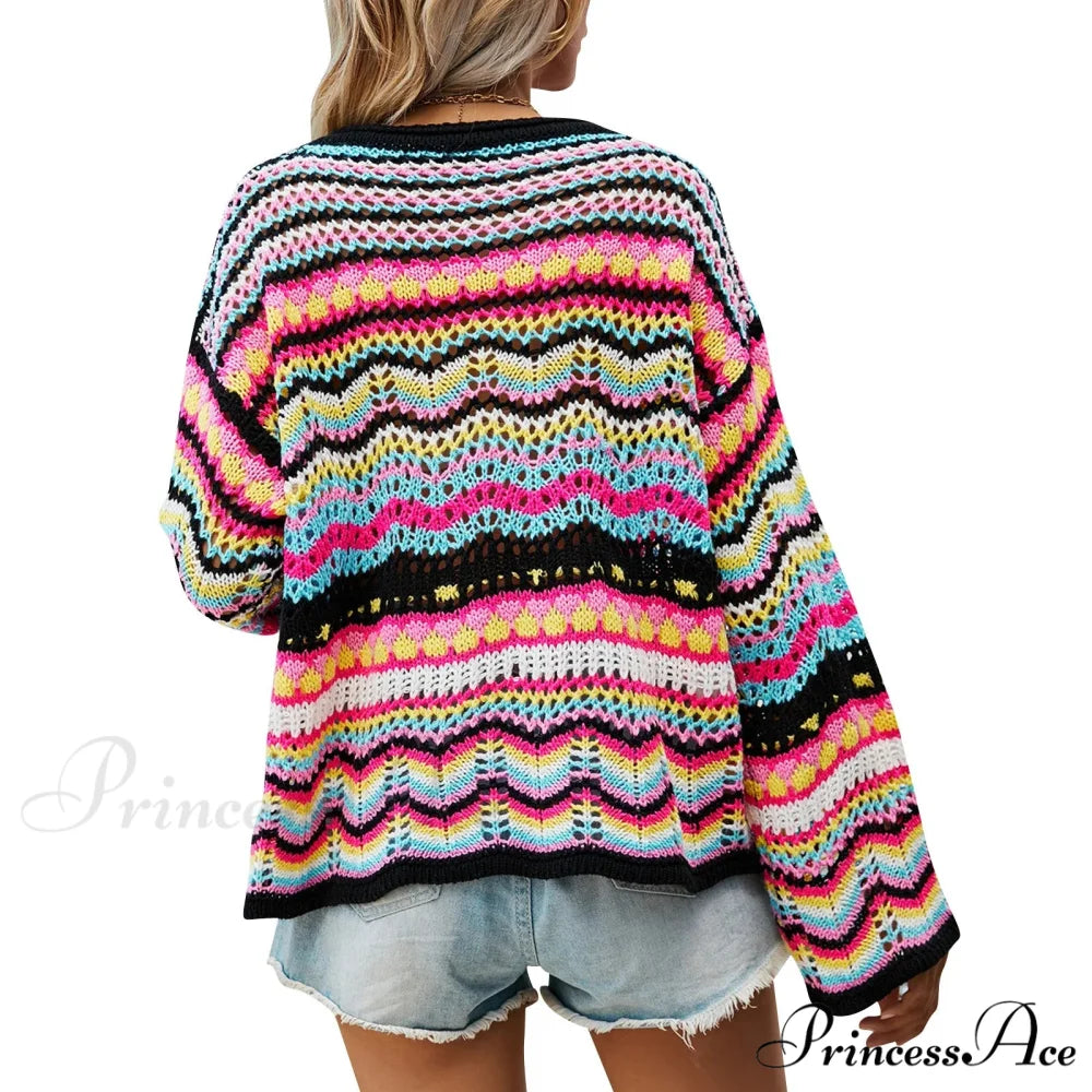 Retro 90s Knitted Bell Sleeves Jumper swraters-241228