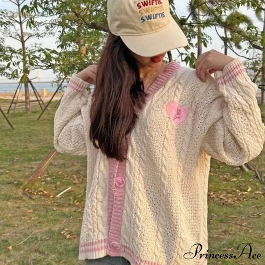 Retro Celestial Pattern Baggy 2000s Knitted Cardigan Jacket cardiagn-250126