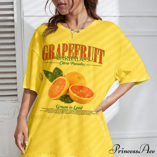 Retro Citrus Graphic T-shirt Yellow / S t-shirt-250223
