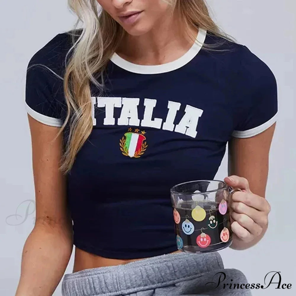 Retro Crop Top T-shirt t-shirt-250223