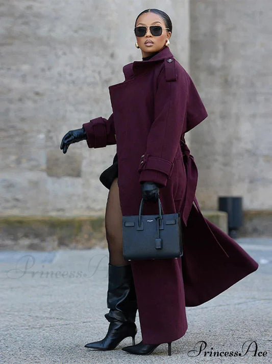 Retro Dual-Breasted Collared Overcoat overcoats-241228