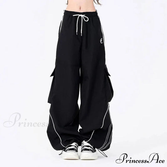 Retro Line Rap Cargo Trousers Black / S pants-241228