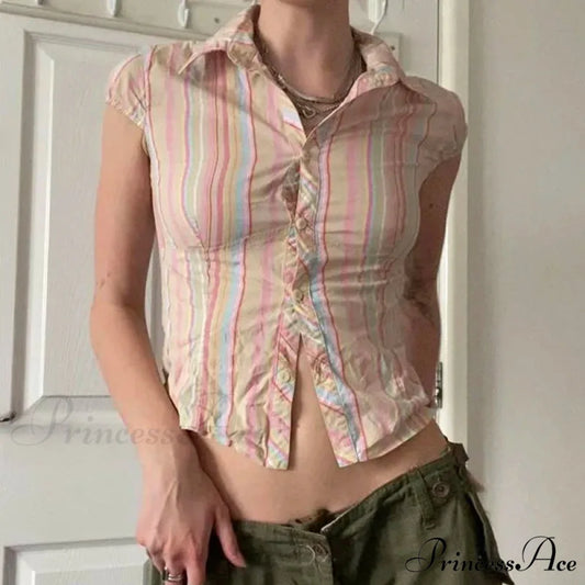 Retro Line Slim Top Cardigan Blouse blouse-250223