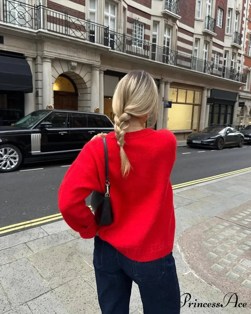 Retro Long Sleeve Knitted Christmas Sweater