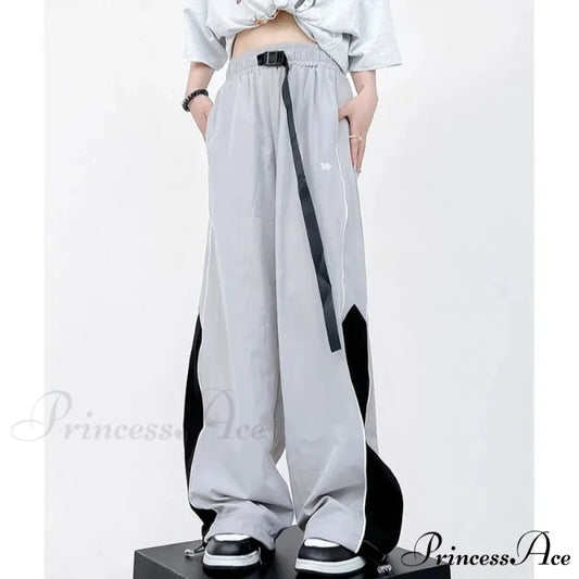 Retro Running Sweatpants Spacious Leg Trousers white / S pants-241228