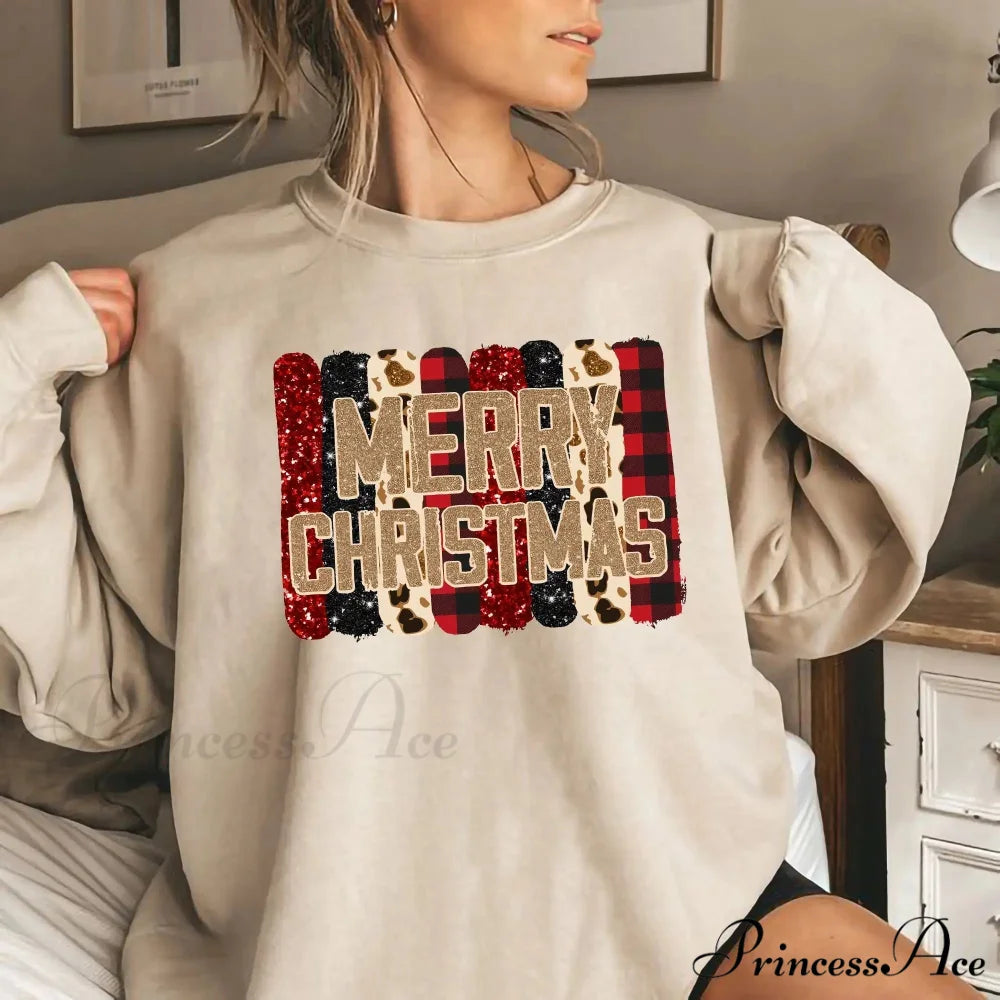Retro Simplicity Winter Christmas Hoodie for Women creamy-white / S Christmas Hoodies-L
