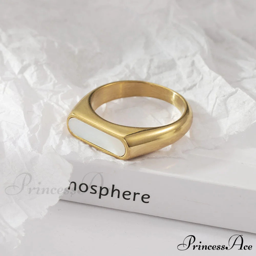 Retro Style Stainless Steel Colorful Opal Rings