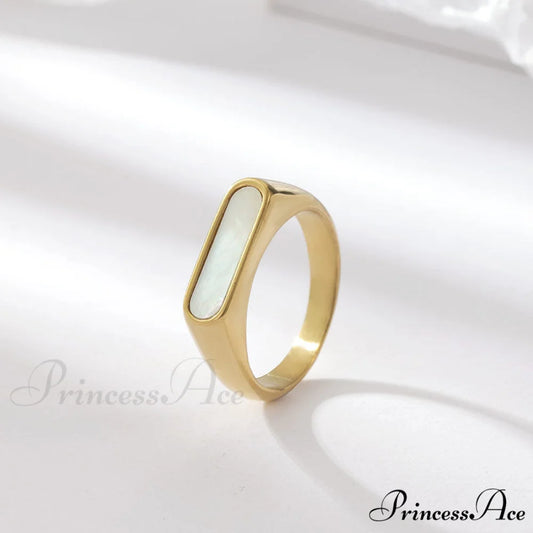 Retro Style Stainless Steel Colorful Opal Rings gold / 7