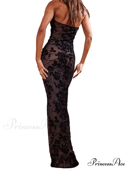 Retro Women Y2K Lace See Through Halter Lace-up Backless Summer Low Cut V-neck Vestidos Beachwear