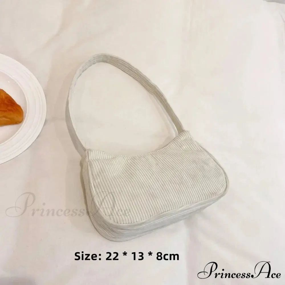 Ribbed Zipper Armpit Shoulder Purse shoulder-250126