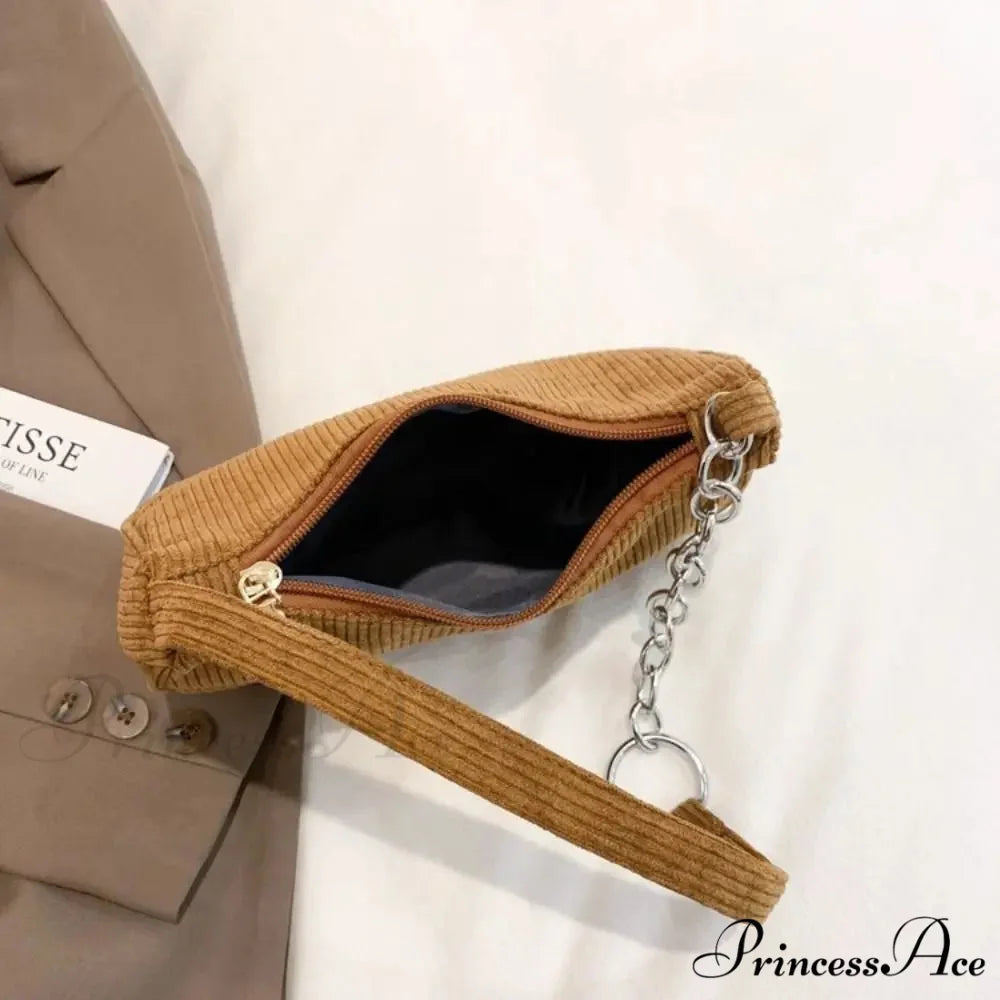 Ribbed Zipper Armpit Shoulder Purse shoulder-250126