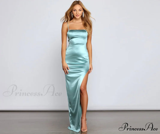 Riya Formal Stylish High Slit Dress SEA FOAM / S