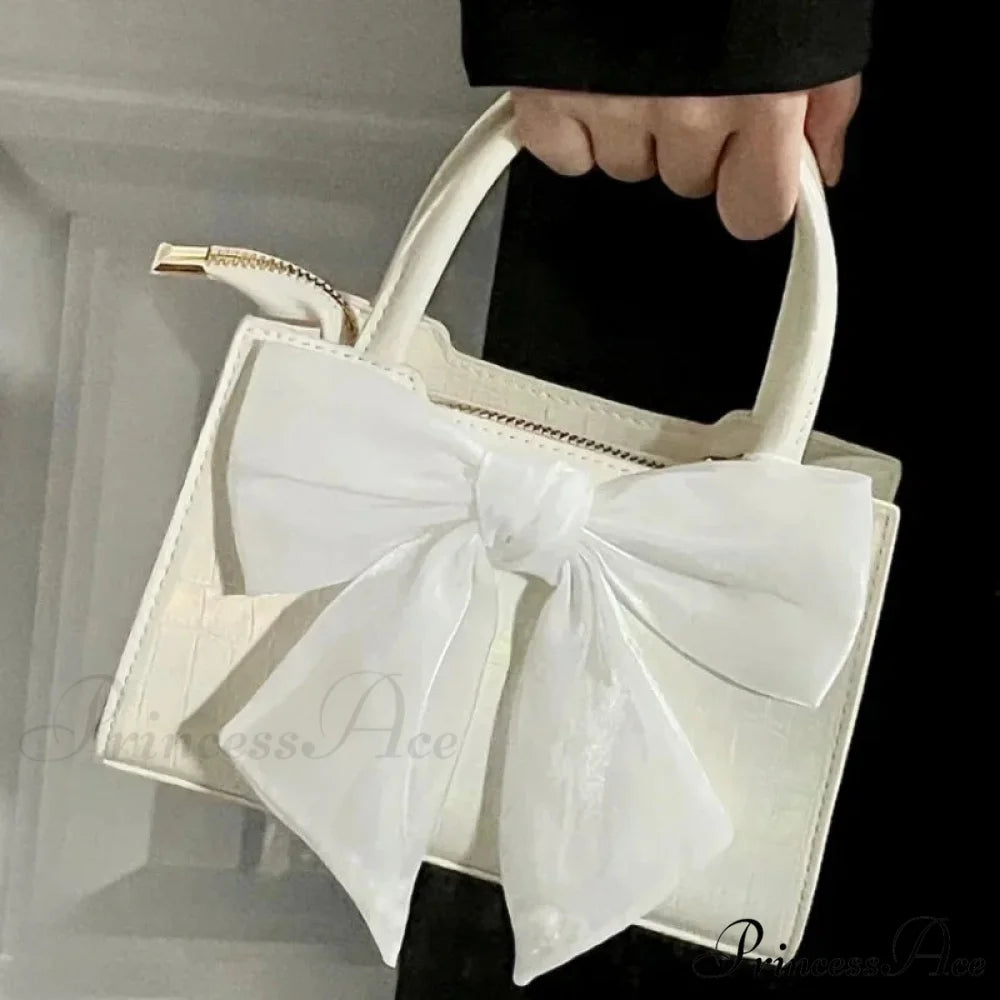 Rose Ribbon Petite Square Crossbody Purse handbag-250126