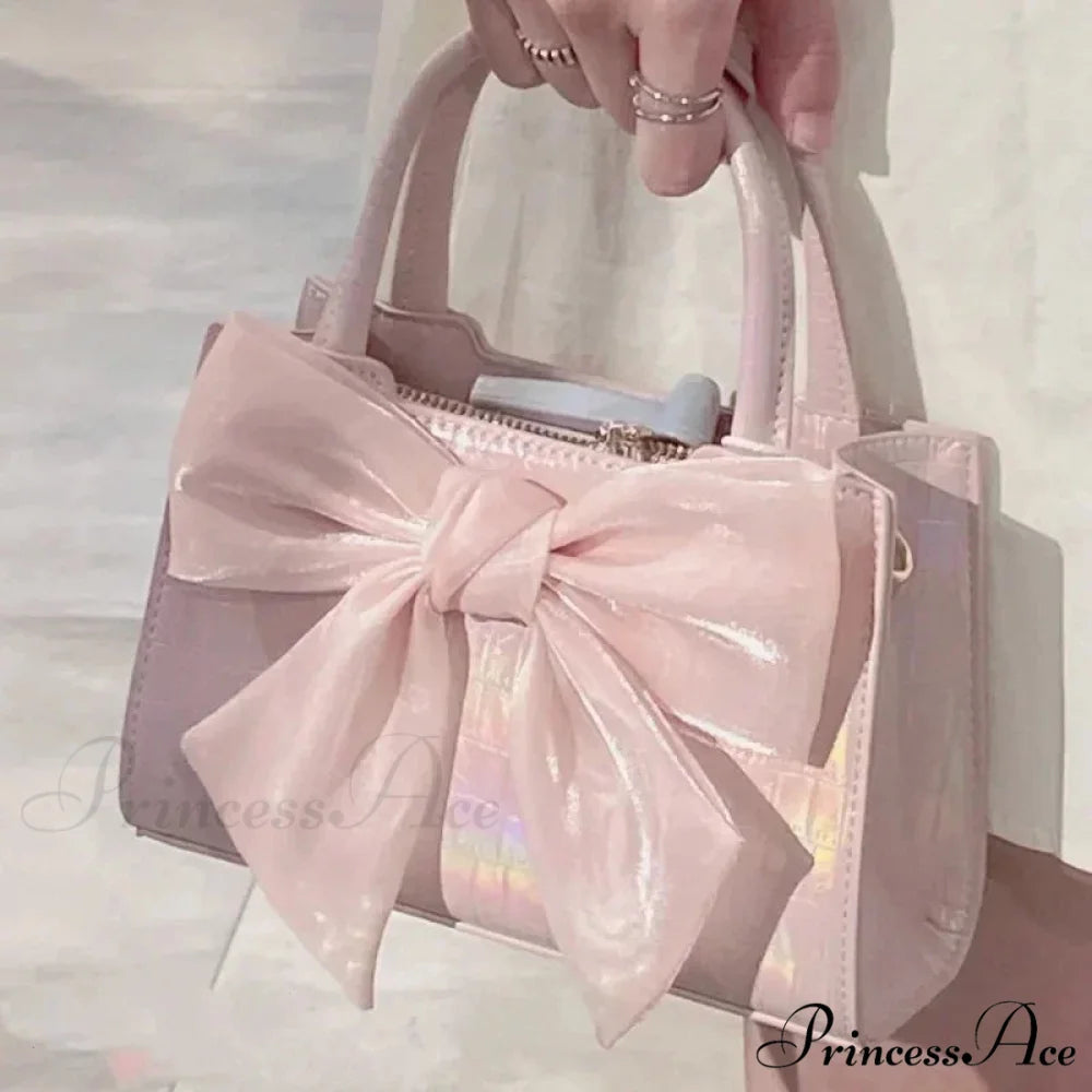 Rose Ribbon Petite Square Crossbody Purse handbag-250126