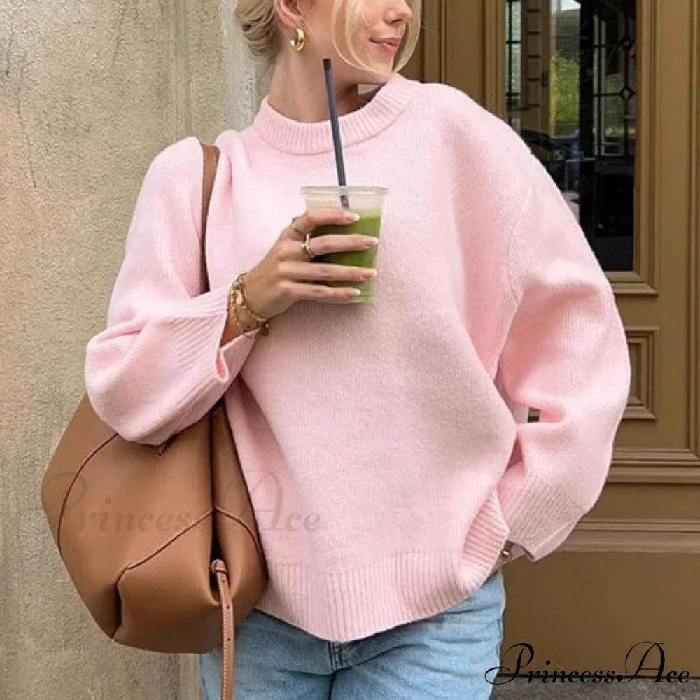 Rose Streetwear Circular-neck Sweater swraters-241228