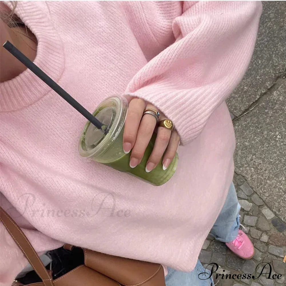 Rose Streetwear Circular-neck Sweater swraters-241228