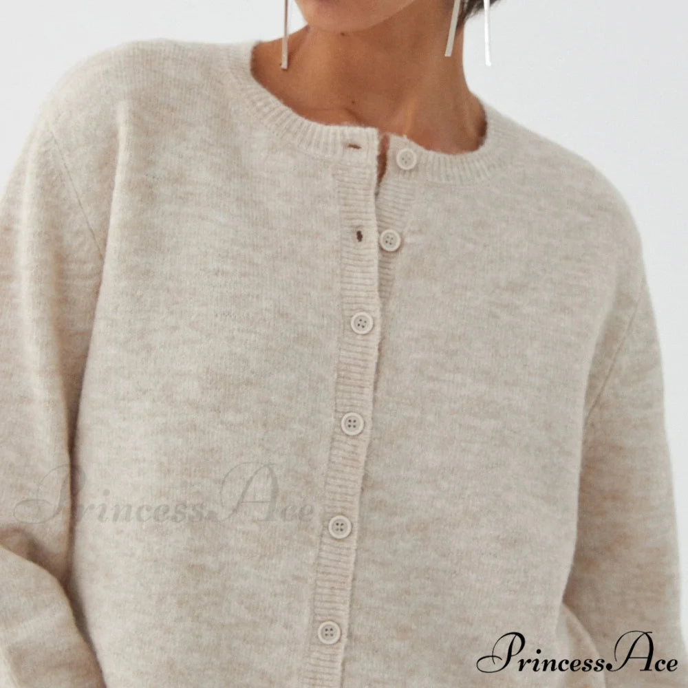 Round-neck Cropped Button Knitted Cardigan cardigans-241228