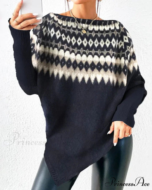 Round neck sweater Navy Blue / S