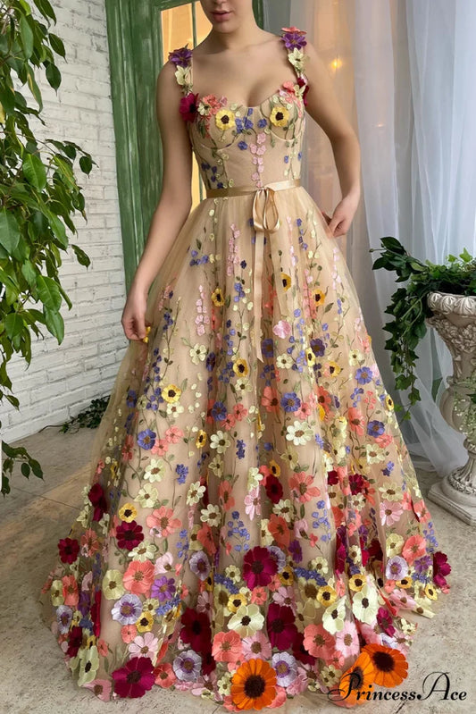 Royal Bloom Graceful Embroidered Maxi Dress