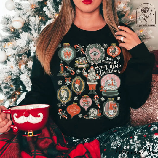 Scary Spooky Halloween Creepy Have Yourself Christmas Hoodie Black / S Christmas Hoodies-L