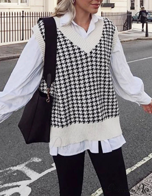 SELENA V-NECK BLOUSE Ivory/Black / S