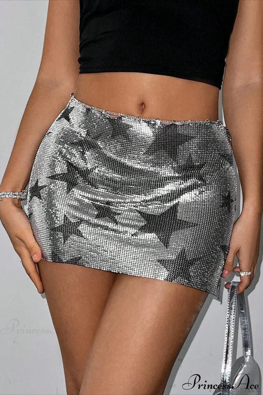 Sexy High Waist Pencil A-Line Sequin Mini Skirt
