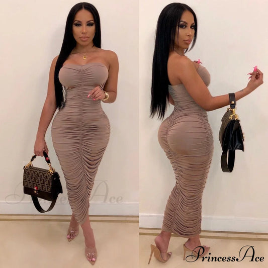 Sexy Pencil Club Casual Party Pleated Dresses