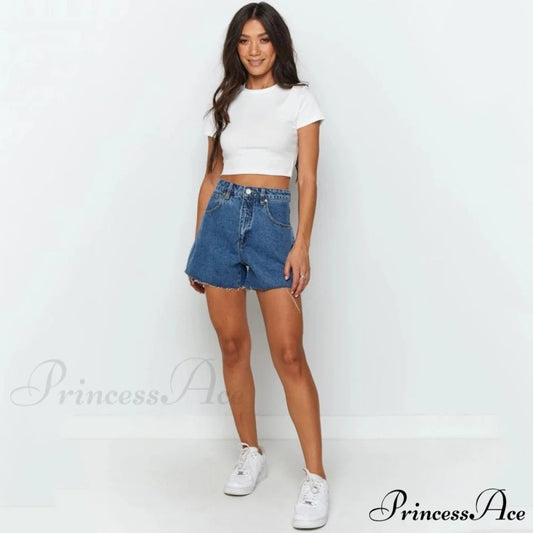 Sexy Streetwear Ribber Black Short Sleeve Tops