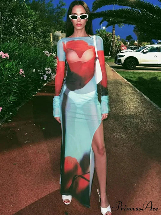 Sheer Transparent Holiday Dress vacationdress-250223