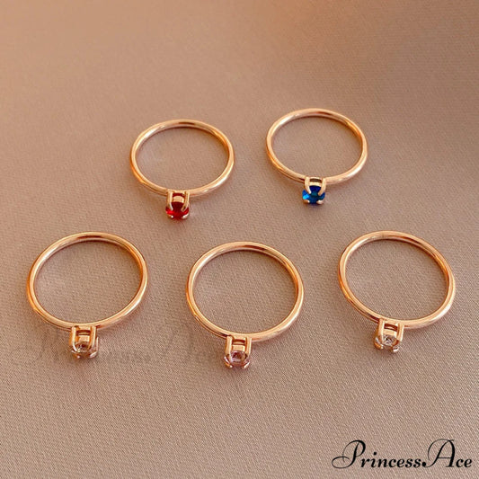 Shining Colorful Zircon Custom Closed Rings