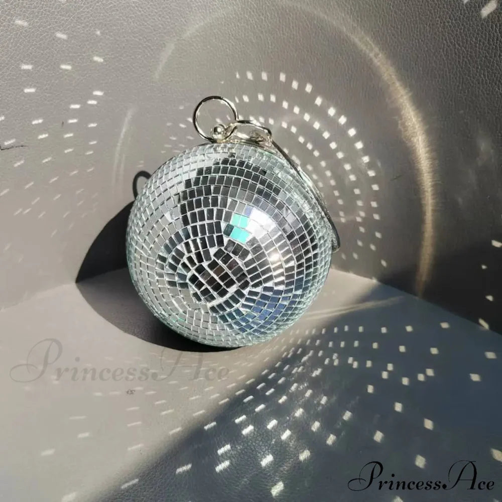 Shiny Disco Ball Celebration Purse Wristlet (20cm / Silver wristlet-250126