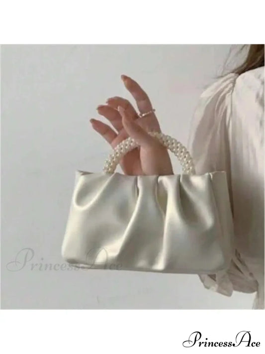 Shiny Embellishment Quadrilateral Clutch Wristlet WHITE wristlet-250126