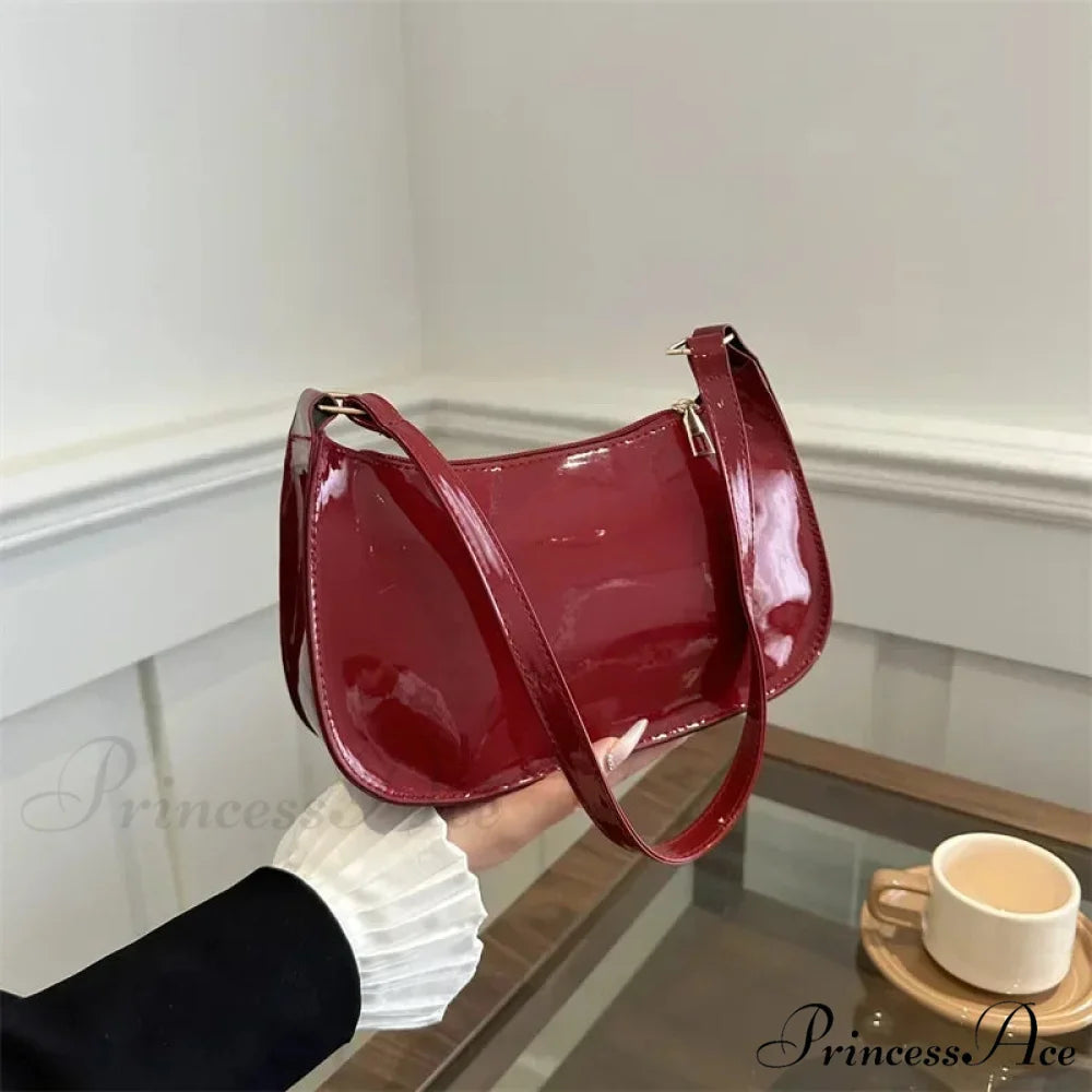 Shiny Leather Designer Shoulder Purse shoulder-250126
