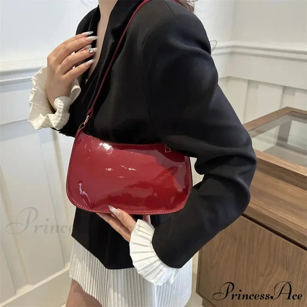 Shiny Leather Designer Shoulder Purse shoulder-250126