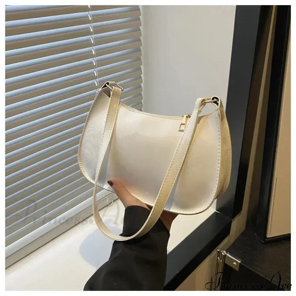 Shiny Leather Designer Shoulder Purse White shoulder-250126