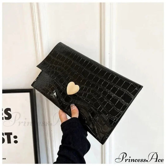 Shiny Night Feast Pouch Wristlet 29X16cm / Black wristlet-250126