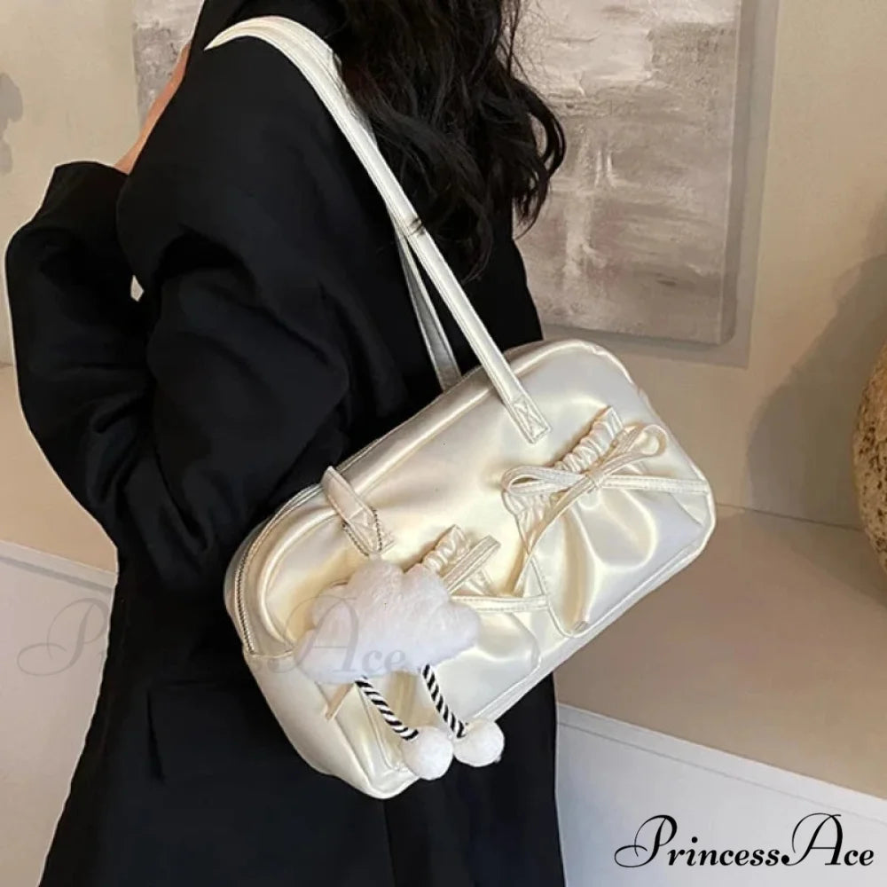 Shiny PU Stitching Thread Shoulder Bag shoulder-250126