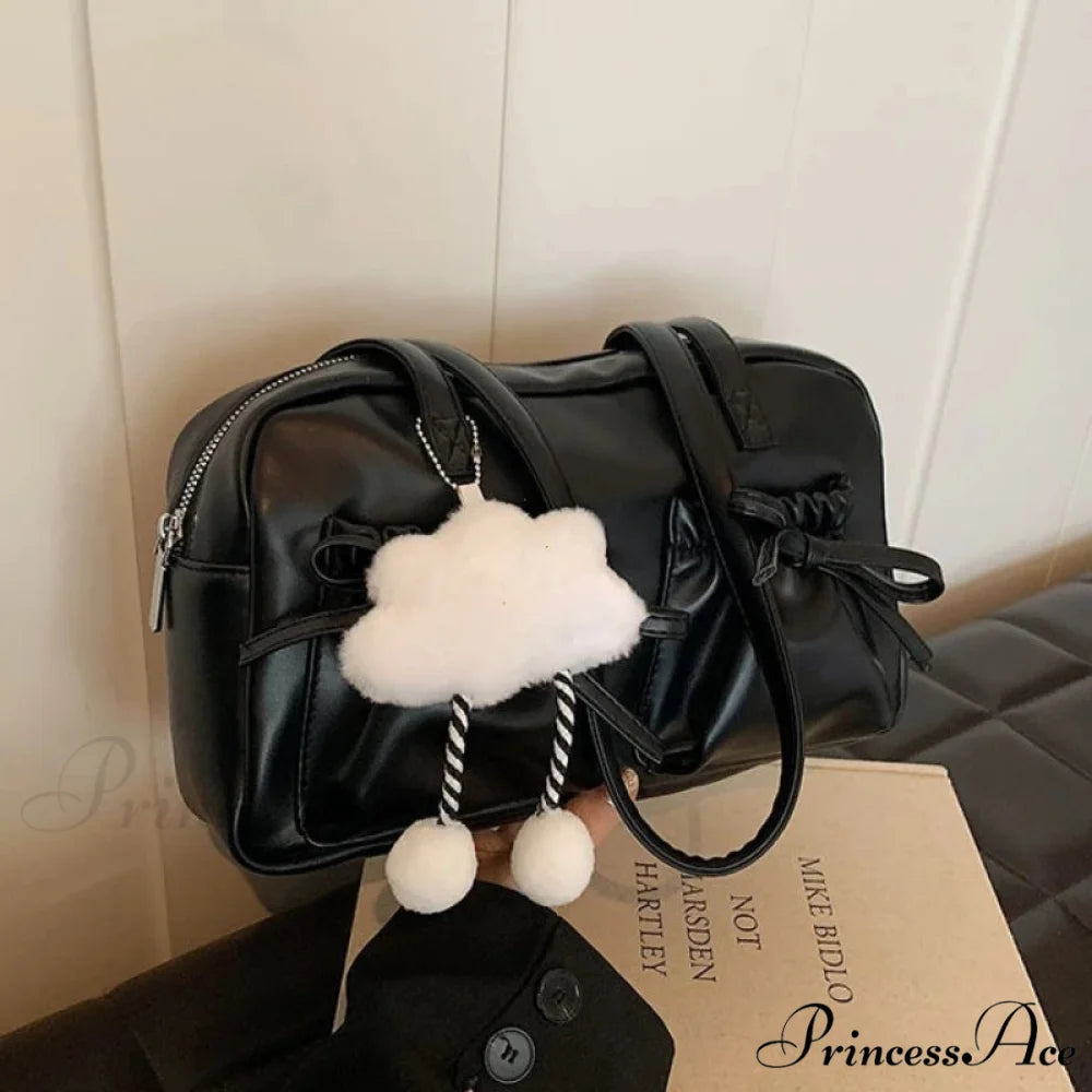 Shiny PU Stitching Thread Shoulder Bag shoulder-250126