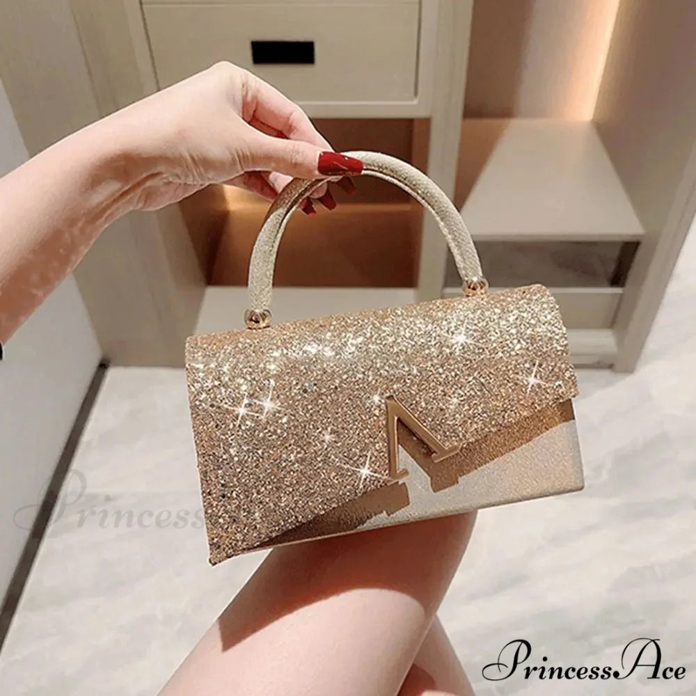 Shiny Sequined Fashion Banquet Purse As Shown clutchbag-250126