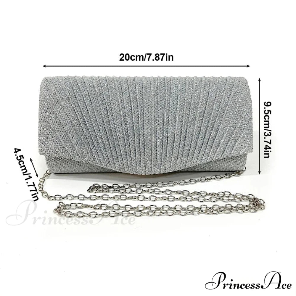Shiny Sparkle Nighttime Pouch Wristlet SILVER wristlet-250126