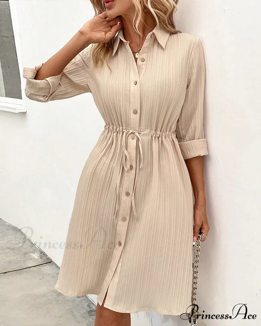 Shirt dress in a solid color