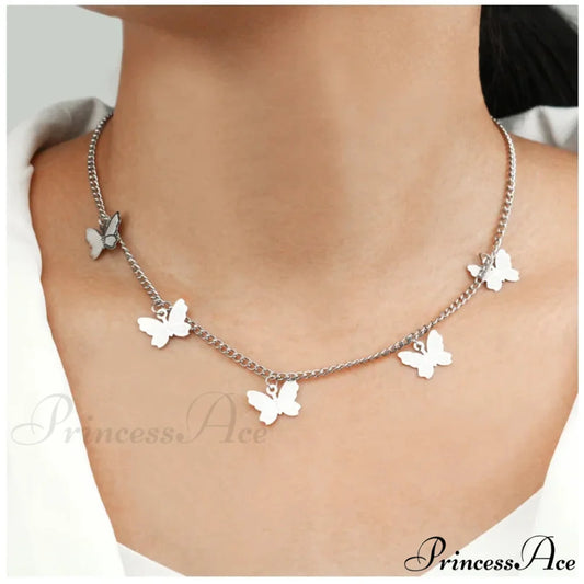 Short Butterfly Chain Necklace