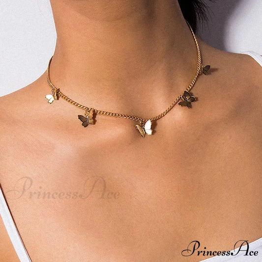 Short Butterfly Chain Necklace
