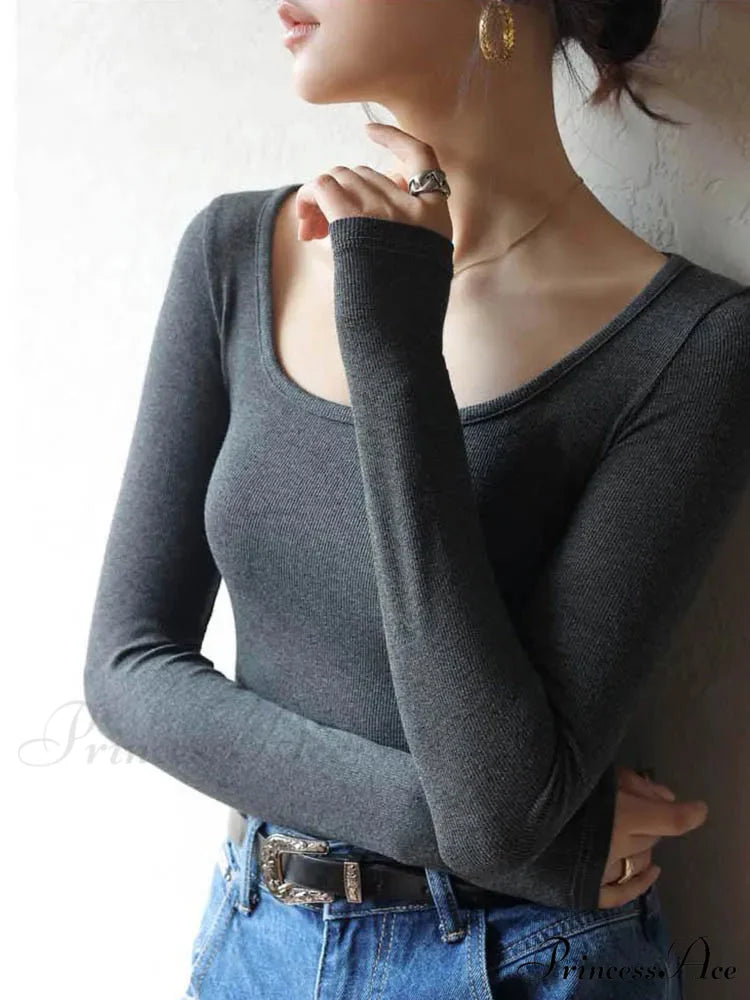 Short Neck Undercoat Trim Fit Sweater swraters-241228